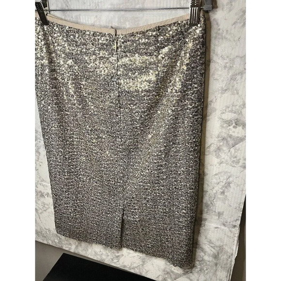NWT Chico's Shimmering Silver Pencil Skirt - Picture 4 of 11